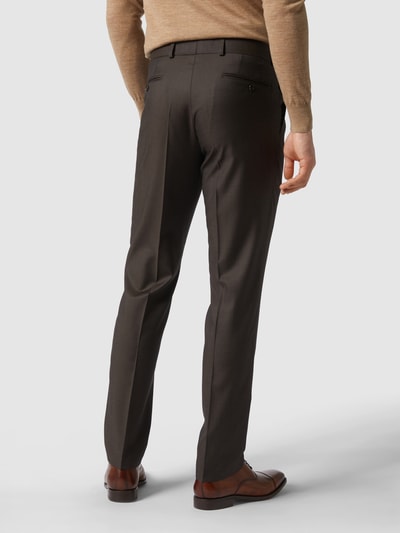 Carl Gross Modern fit pantalon van scheerwol Middenbruin - 5