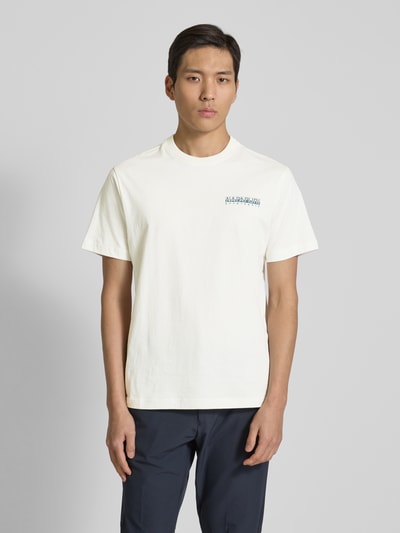 Napapijri T-Shirt mit Label-Print Modell 'SOVANA' Offwhite 4