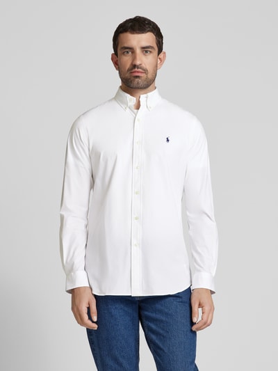 Polo Ralph Lauren Koszula casualowa o kroju custom fit z wyhaftowanym logo Biały 4