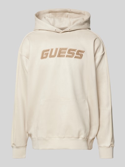 Guess Activewear Hoodie mit Label-Detail Modell 'MOJO' Stein 2