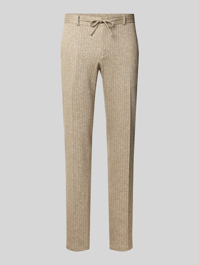 Zuitable Slim fit broek met linnen Beige - 2