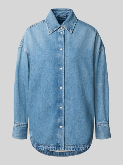 Produktfoto, Oversized Hemdjacke aus Baumwoll-Denim Modell 'C_OVERSHIRT 4.0' von BOSS Orange, jednokolorowy, denim, wykończenie: bawełna