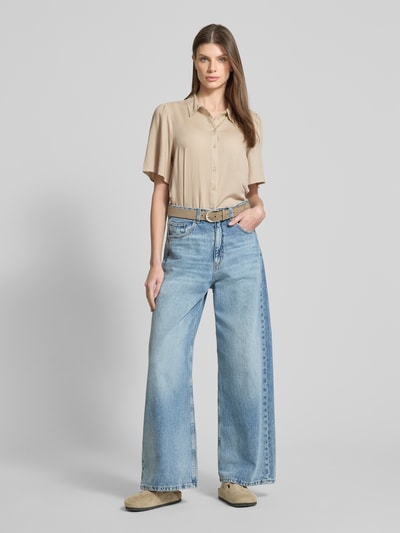 Vila Bluzka koszulowa o kroju regular fit z rękawem o dł. 1/2 model ‘PRICIL’ Beżowy 1