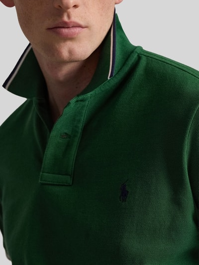 Polo Ralph Lauren Regular Fit Poloshirt aus reiner Baumwolle mit Kontraststreifen Gruen 3