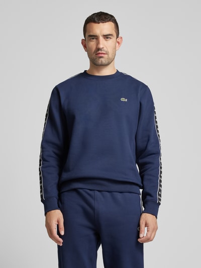 Lacoste Sweatshirt met labelstitching Donkerblauw - 4