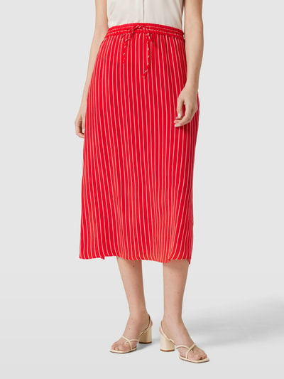 Tommy Hilfiger Midirok met streepmotief Rood - 4