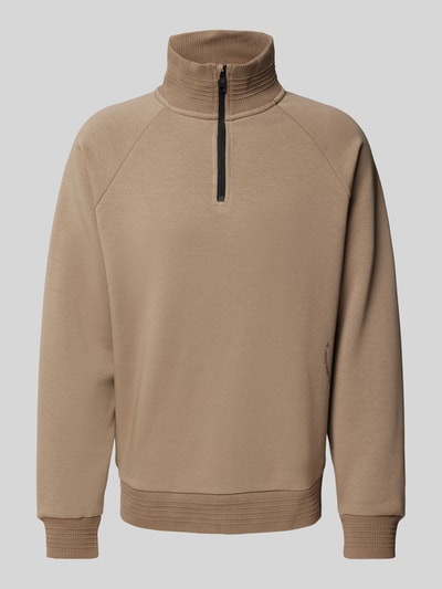 BOSS Green Sweatshirt met schipperskraag, model 'Saggel' Beige - 2