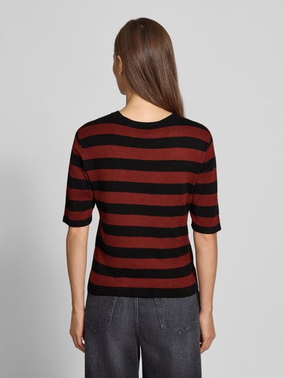 GUIDO MARIA KRETSCHMER WOMAN Gebreid shirt van viscosemix met ronde hals Bordeaux - 5