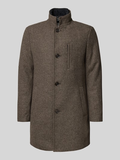 MCNEAL Płaszcz z mieszanki wełny ze stójką Ciemnobrązowy melanż 2