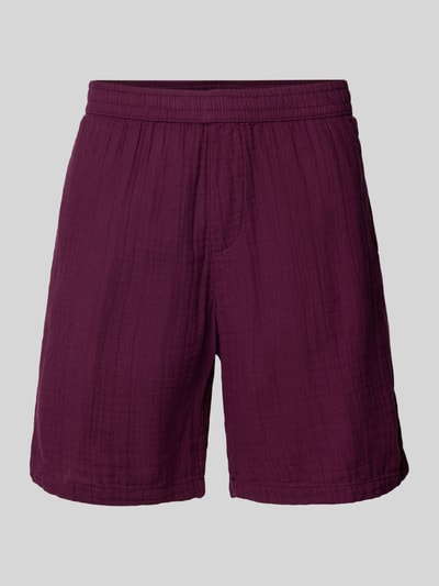 REVIEW Regular Fit Shorts aus Musselin Pflaume 2