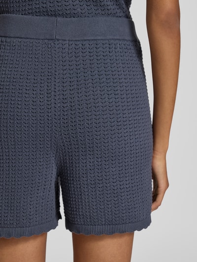 PIECES Szorty z dzianiny o kroju regular fit z czystej bawełny model ‘SCOUT’ Granatowy 3