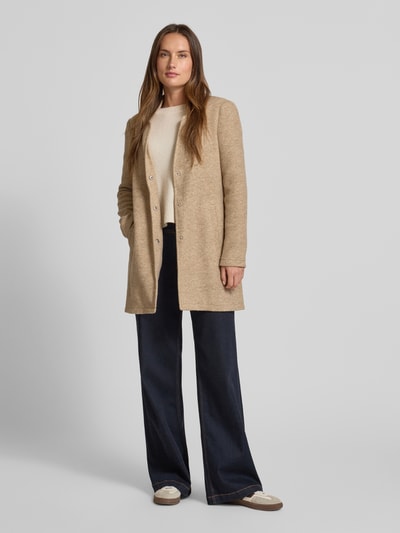 Vero Moda Regular Fit Longblazer in melierter Optik Modell 'BRUSHEDKATRINE' Offwhite Melange 1