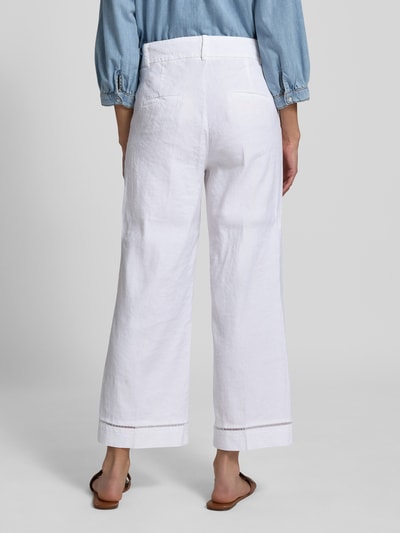 Cambio Straight Leg Leinenhose mit Bügelfalten Modell 'CALIFORNIA' Offwhite 5