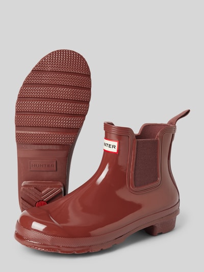 Hunter Chelsea Boots mit Label-Detail Dunkelrot 4