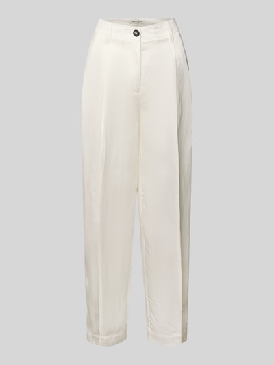 Produktfoto, Relaxed Fit Bundfaltenhose mit Leinen-Anteil von Marc O'Polo, Optik: Unifarben, Passform: Relaxed-Fit, Bundfalten, Knopf, verdeckter Reißverschluss, seitliche Eingrifftaschen, Paspeltaschen, Material mit Leinen-Anteil