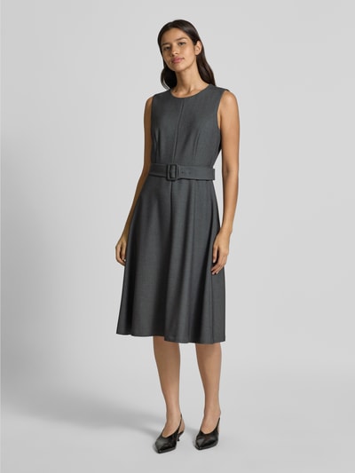 comma Midi-jurk met viscose, model 'September' Antraciet - 4