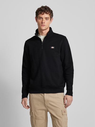 Dickies Sweatshirt mit Label-Patch Modell 'OAKPORT QUARTER' Black 4