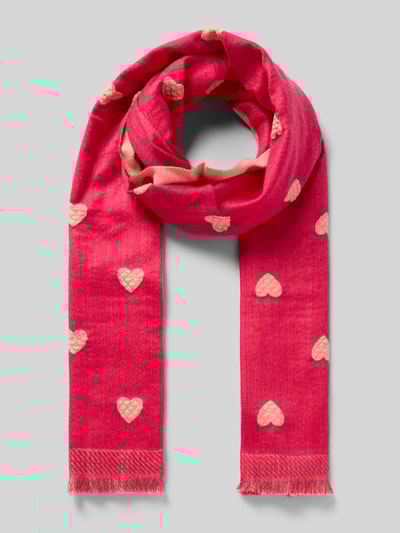 Kurt Beines Schal aus Viskose-Mix mit Fransen Pink 1