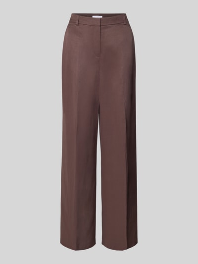 Produktfoto, Straight Fit Stoffhose mit Bügelfalten van Jake*s Cocktail, bruin, steekzakken, haak- en ritssluiting, zachte textuur