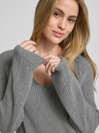 Marc O'Polo Regular Fit Strickpullover aus reiner Baumwolle  Mittelgrau 3