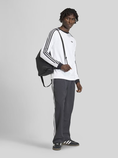 adidas Originals Regular Fit Langarmshirt aus reiner Baumwolle mit Logo-Stitching Weiss 1