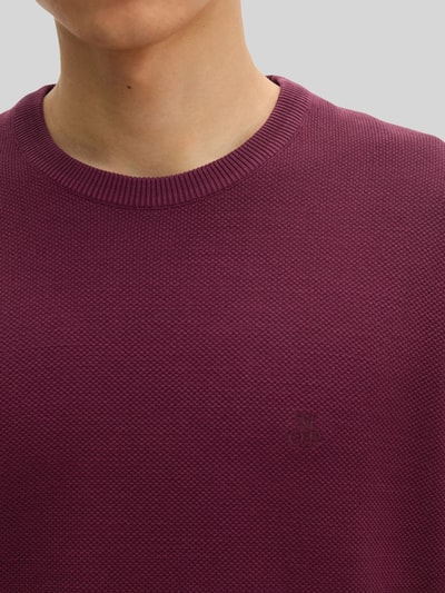 Marc O'Polo Regular Fit Pullover aus reiner Baumwolle Bordeaux 3