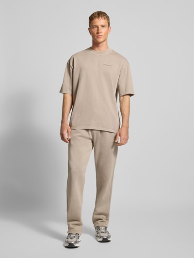 PEGADOR Oversized T-Shirt mit Label-Stitching Graphit 1