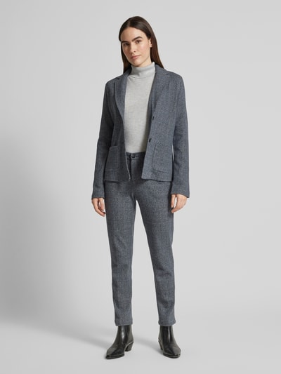 Marc O'Polo Shaped Fit Blazer mit Fischgrätmuster aus Baumwoll-Mix Hellgrau Melange 1