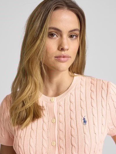 Polo Ralph Lauren Cardigan mit Zopfmuster Pink 3