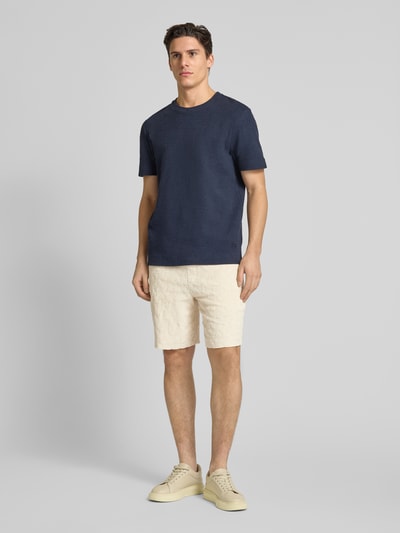 BOSS Regular Fit Bermudas mit Strukturmuster Modell 'Lamson' Offwhite 1