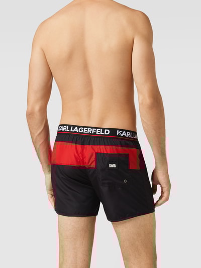 Karl Lagerfeld Beachwear Badehose mit Label-Patch Schwarz 4
