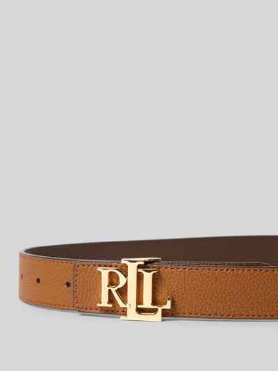 Lauren Ralph Lauren Pasek ze skóry bydlęcej z funkcją dwustronną Ciemnobrązowy 2