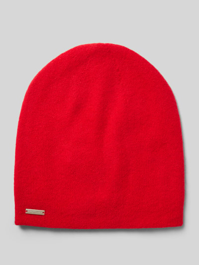 Seeberger Czapka beanie z detalem z logo Czerwony 1