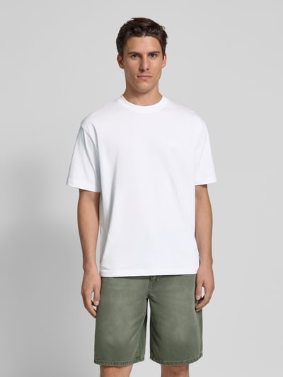 WOODBIRD T-Shirt mit Label-Stitching Modell 'Baine' Weiss 5