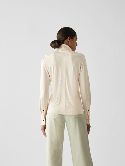 Victoria Beckham Seidenbluse mit Biesen Beige 5