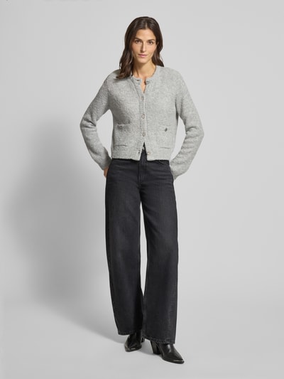 Rich & Royal Strickjacke mit Knopfleiste Mittelgrau 1