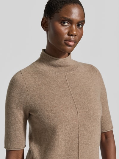 Christian Berg Woman Strickpullover aus Kaschmir mit 1/2-Arm Mud Melange 3