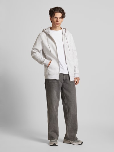 Tommy Jeans Regular fit sweatjack met capuchon Lichtgrijs gemêleerd - 1