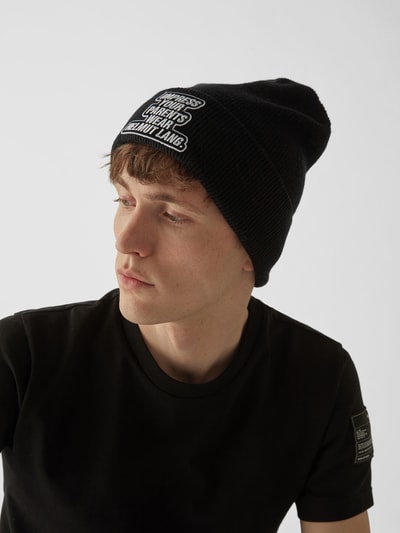 Helmut Lang Beanie mit Logo-Patch Black 1