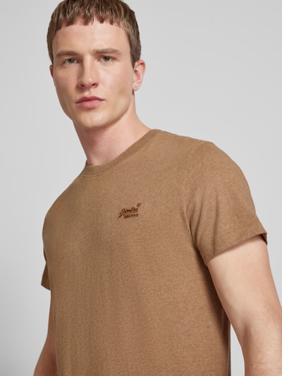 Superdry T-shirt met labelstitching Beige - 3