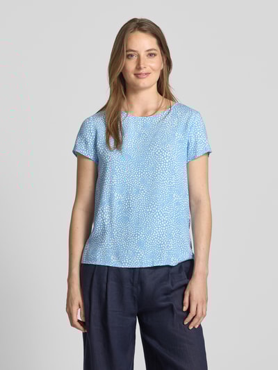 Vila Regular fit blouseshirt van viscose met ronde hals Koningsblauw - 4