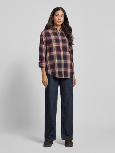 Gant Relaxed Fit Hemdbluse mit Viskose-Anteil Marine 1