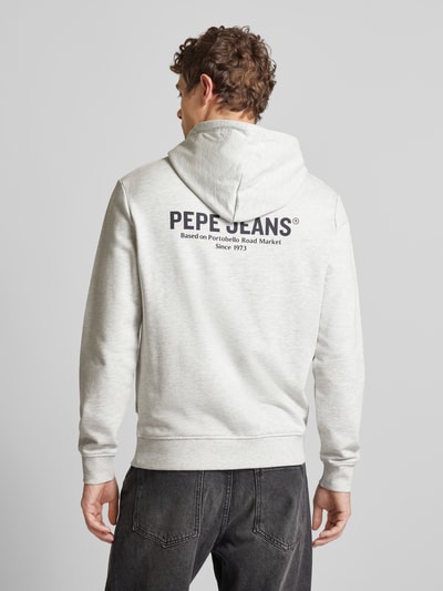 Pepe Jeans Hoodie mit Label-Print Modell 'SAM' Hellgrau 5