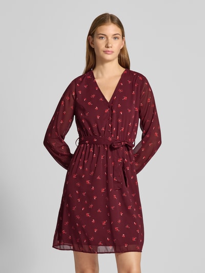 Only Tailliertes Freizeitkleid mit Ballonärmeln Modell 'CERA' Bordeaux 4