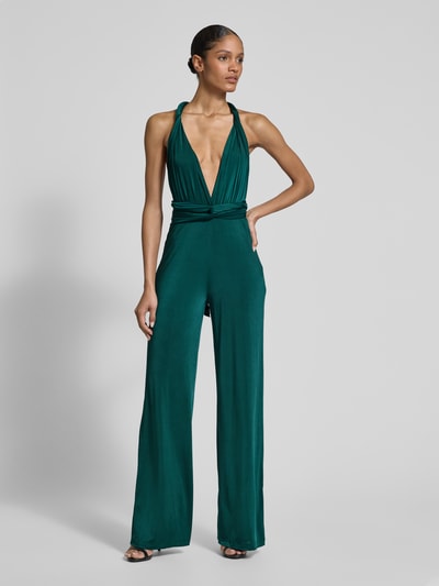 Rose Avenue Jumpsuit met V-hals Flessengroen - 4