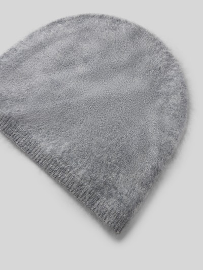 Productfoto, Beanie uit puur kasjmier van Christian Berg Woman, lichtgrijs, tricotlook, geribde boord, siernaad, zachte textuur
