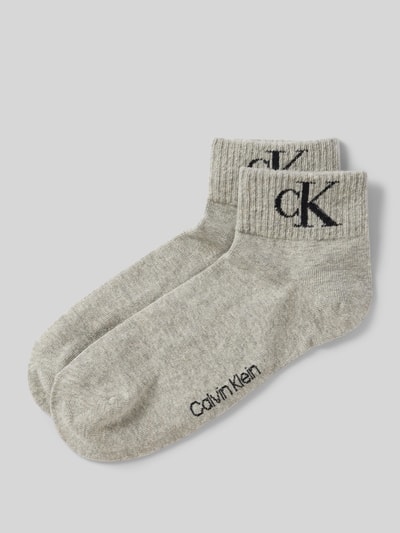 Calvin Klein Jeans Socken mit Label-Schriftzug im 2er-Pack Hellgrau Melange 1