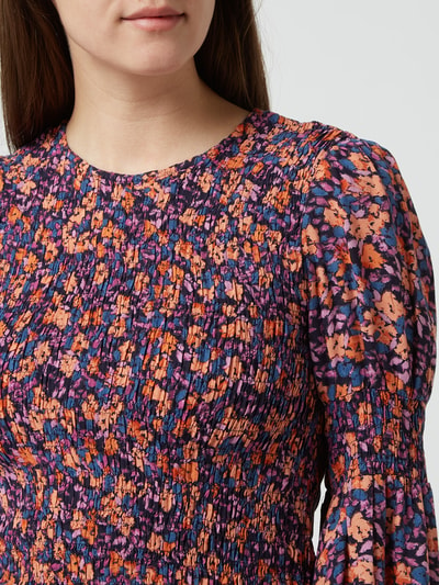 Pieces Blouseshirt met bloemenmotief, model 'Lubbie' Donkerblauw - 3