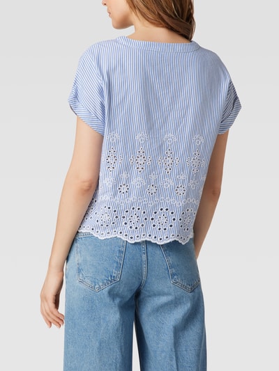 Jake*s Collection Blusenshirt mit Lochstickerei Marineblau 5
