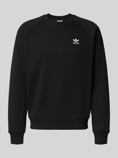 Produktfoto, Regular Fit Sweatshirt aus Baumwoll-Mix von adidas Originals, jednokolorowy, krój regular fit, detal z logo, okrągły dekolt, krótki rękaw, prążkowane wykończenia, dzianina dresowa, mieszanka bawełny